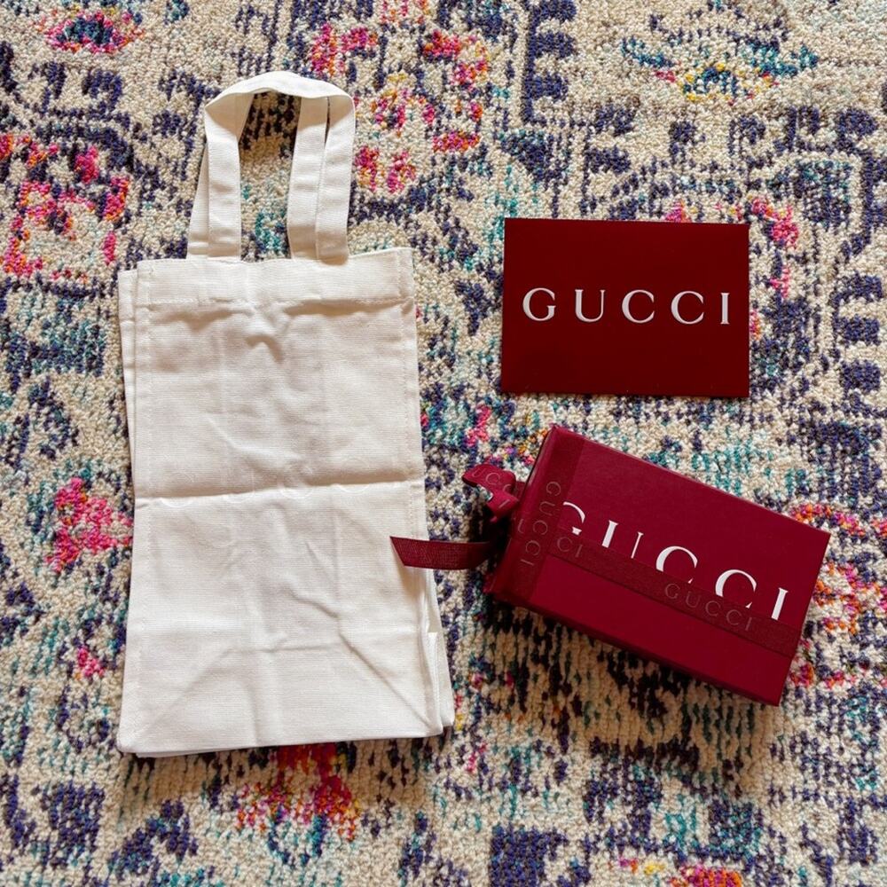 NWOT✨ Gucci Wallet Box & Tall White Shopping Tote Packaging Set